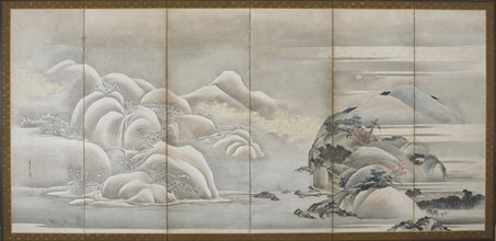 Landscape: two of the four seasons; autumn and winter, Edo period, late 18th-early 19th century. Creator: Hishikawa Sori.