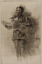 The Guitar Player (M.W. Ridley), 1875. Creator: James Abbott McNeill Whistler.