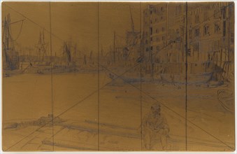 Etching plate: Eagle Wharf (Tyzac Whiteley and Co.), 1859. Creator: James Abbott McNeill Whistler.