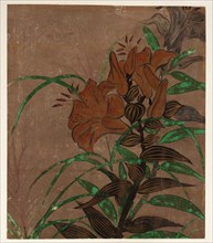 Tiger lilies and grass, Edo period, ca.1685-1868. Creator: Unknown.