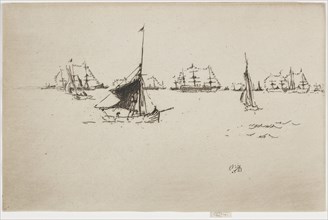 Her Majesty's Fleet: Evening, 1887. Creator: James Abbott McNeill Whistler.