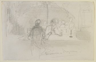 Brasserie à Mayence, 1858. Creator: James Abbott McNeill Whistler.