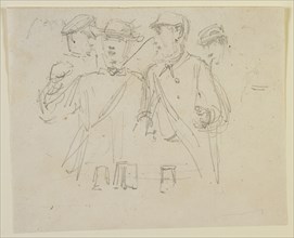Group of four men, 1858. Creator: James Abbott McNeill Whistler.