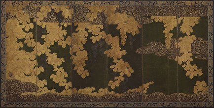 Grape vines, Momoyama period, 1568-1615. Creator: Kano Eitoku.