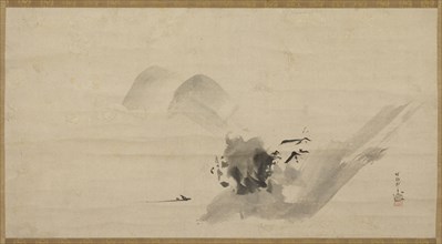 Landscape, Edo period, 17th century. Creator: Kanô Tan'yû.