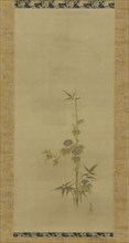 Morning glory and bamboo (part of a set), Edo period, mid 17th-early 18th century. Creator: Kanô Yôboku Tsunenobu.