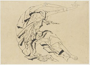 Long-armed man stretching, Edo period, 19th century. Creator: Hokusai.