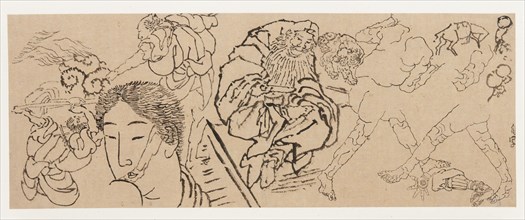 Miscellaneous studies, late 18th-early 19th century. Creator: Hokusai.