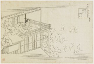 No. 91 from the series One Hundred Poems Explained by the Nurse..., Edo period, ca. 1835-1836. Creator: Hokusai.