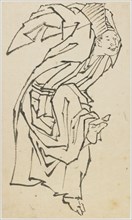 A Sambaso Dancer, late 18th-early 19th century. Creator: Hokusai.