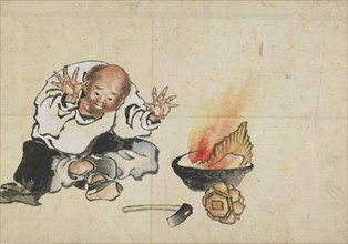 Burning a Buddhist Image, late 18th-early 19th century. Creator: Hokusai.