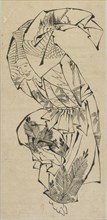 Male dancer, Manzai, late 18th-early 19th century. Creator: Hokusai.