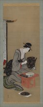 New Year Custom: Makeup on the New Year Morning, Edo period, ca. 1806-1811. Creator: Hokusai.