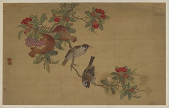 Birds, Fruit, and Flowers, Qing dynasty, 1741. Creator: Wu Zhang.