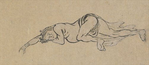 Sleeping Man, late 18th-early 19th century. Creator: Hokusai.