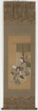 A girl sitting on a verandah, Edo period, (18th century?). Creator: Kawamata Tsuneyuki.