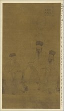 Portraits of Three Scholars: Cheng Hao, Cheng Yi, and Zhu Xi, Yuan dynasty, 13th-14th century. Creator: Liu Minshu.