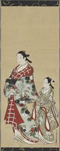 Yujo and her understudy (kamuro), Edo period, 1615-1868. Creator: Miyagawa Choki.