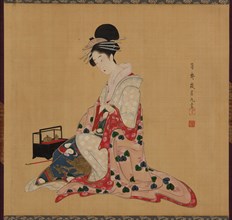 Oiran, Edo period, early-mid 19th century. Creator: Numata Gessai.