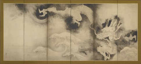 Dragons and Clouds, Momoyama or Edo period, 1590-1640. Creator: Sôtatsu.