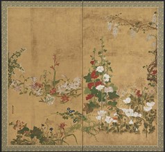 Flowers, Edo period, early-mid 18th century. Creator: Watanabe Shiko.