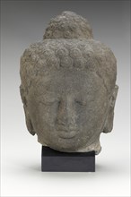 Head of the Buddha, Shailendra period, 8th century. Creator: Unknown.