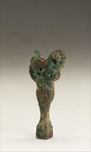 Qin tuning key (qin zhenyao) with tiger and snake, Eastern Zhou dynasty, 5th century BCE. Creator: Unknown.