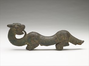 Handle in the form of a dragon from a bronze..., Eastern Zhou dynasty, late 6th-early 5th cent BCE. Creator: Unknown.