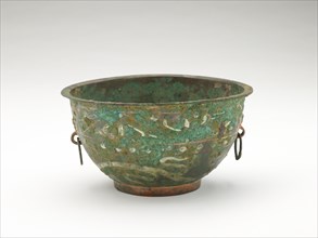 Bowl with painted designs, Han dynasty, 206 BCE-220 CE. Creator: Unknown.