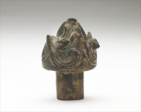 Finial with hills and animals (boshan), Han dynasty, 206 BCE-220 CE. Creator: Unknown.