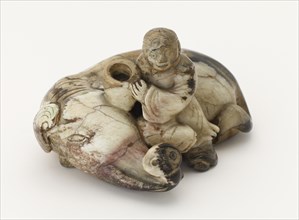 Ornament: boy with reclining elephant, Mid-Ming to Qing dynasty, 1600 to 1911. Creator: Unknown.