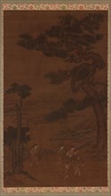 Landscape: handicraftsmen under a great pine tree, Ming dynasty, 16th-17th century. Creator: Unknown.