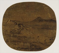 Fan mounted as an album leaf, Ming dynasty, 1368-1644. Creator: Unknown.