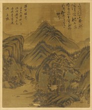 Landscape: trees, houses and a stream among hills, Ming dynasty, 1368-1644. Creator: Unknown.