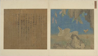 Ducklings, rocks, and flowers, Ming dynasty, 1368-1644. Creator: Unknown.