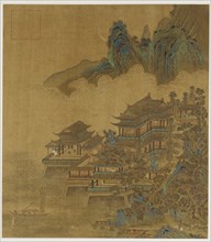 Landscape: a palace between lake and mountains, Ming or Qing dynasty, 17th century. Creator: Unknown.