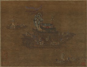 A royal barge at sea, Ming or Qing dynasty, 16th-17th century. Creator: Unknown.