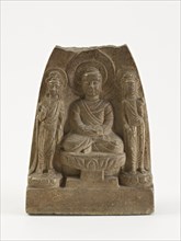 Seated Buddha with two bodhisattvas, Period of Division, 557-581. Creator: Unknown.