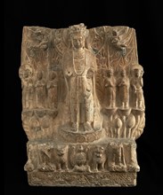 Standing bodhisattva with attendants, Period of Division, 550-577. Creator: Unknown.