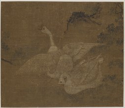 Pair of domestic geese, Possibly Ming dynasty, 1368-1644. Creator: Unknown.