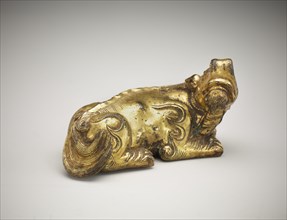Ornament or weight: a recumbent ch'i-lin, Qing dynasty, 18th century. Creator: Unknown.