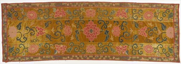 Brocade, velvet, in the form of a wall hanging, Qing dynasty, 1662-1722. Creator: Unknown.