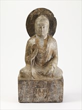 Seated Shijia Buddha (Shakyamuni), Sui dynasty, Dated 582 CE. Creator: Unknown.