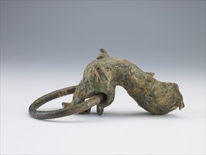 Dragon-head handle and ring (fragment), Zhou dynasty, ca. 1050-221 BCE. Creator: Unknown.