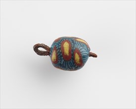 Bead, with a copper eyelet, Roman Period, 1st-2nd century. Creator: Unknown.