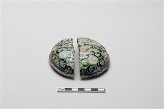 Two fragments of a lid, Saljuq period, early 13th century. Creator: Unknown.