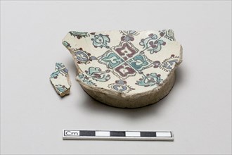Fragmentary base of a bowl, Saljuq period, early 13th century. Creator: Unknown.