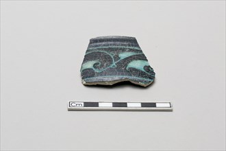 Fragment of a vessel with floral design, Saljuq period, early 13th century. Creator: Unknown.