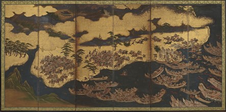 The Battle of Yashima, Early Edo period, 17th century. Creator: Unknown.