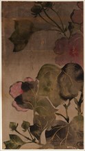 Hibiscus flowers and leaves, Edo period, 1615-1868. Creator: Unknown.